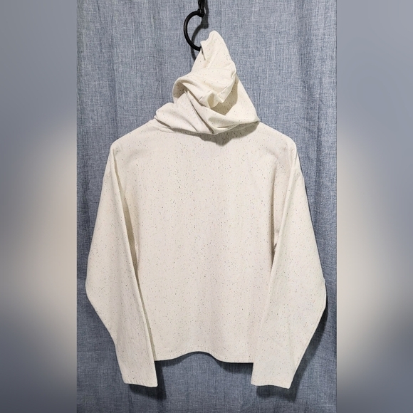 J CREW Speckle Pullover Hoodie Cream Size Medium - Picture 3 of 7
